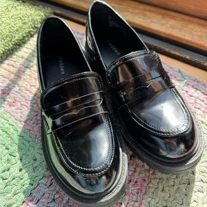 Madden Girl Faux Leather Black Loafers